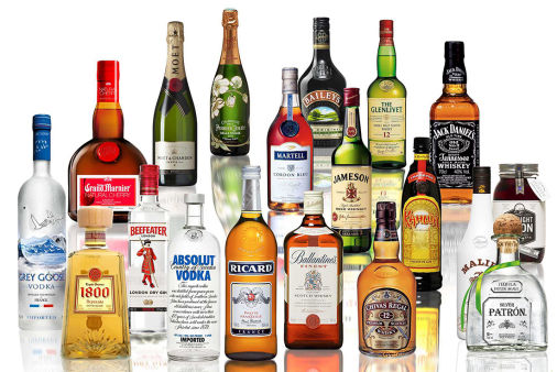 Premium spirits bottles collection